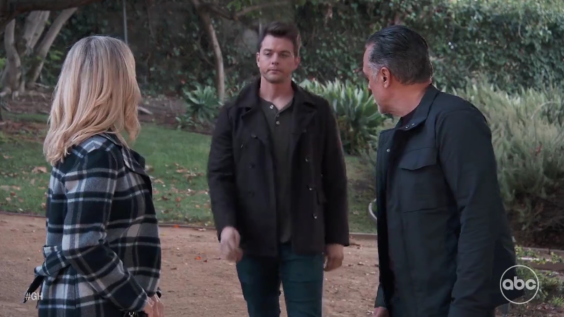 GH/Michael (Chad Duell) confronts Nina (Cynthia Watros) and Sonny (Maurice Benard) on what they are hiding from him