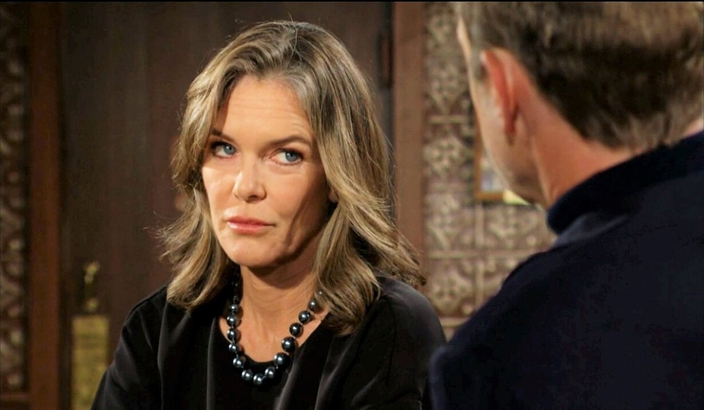 Y&R/Diane (Susan Walters) warns Tucker (Trevor McCall) to stay away from her plans