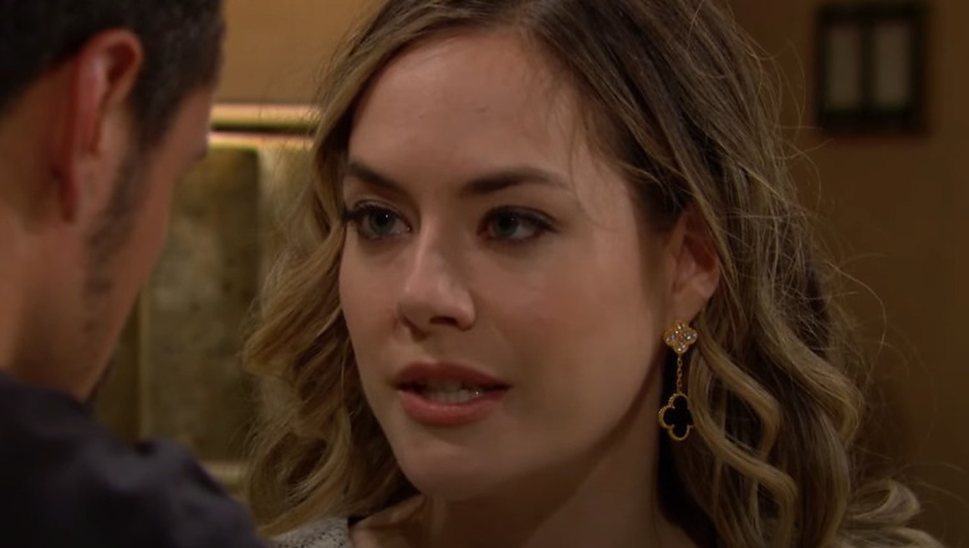 B&B/Hope (Annika Noelle) lashes out at Thomas (Matthew Atkinson) for framing Brooke and troubling Douglas