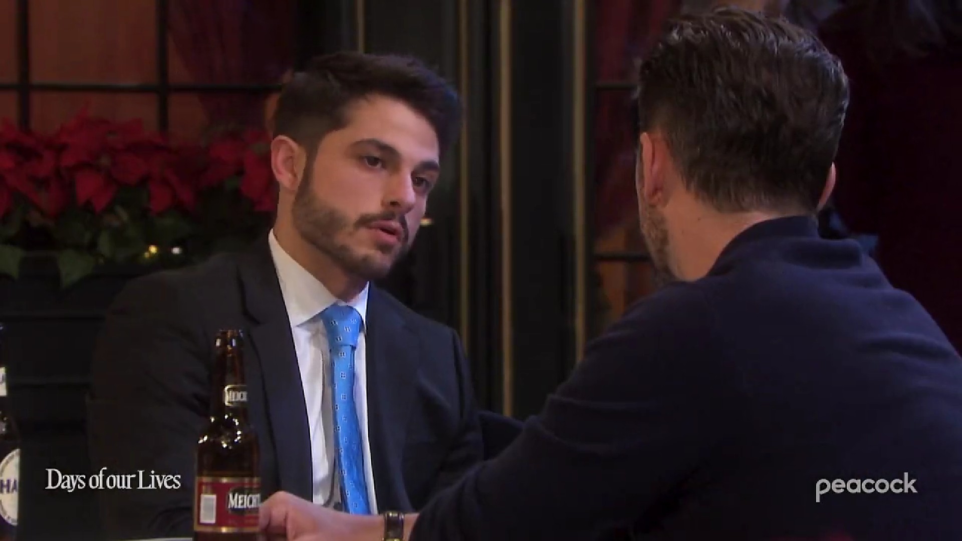 DOOL/Sonny (Zach Tinker) shares his ordeal with Leo (Greg Rikaart)